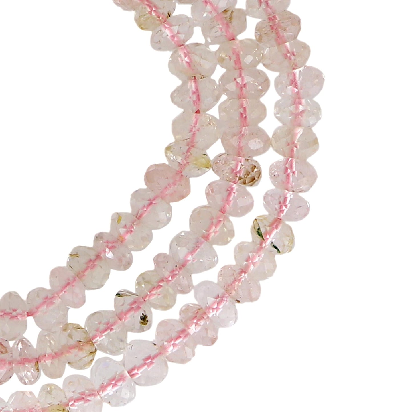 Morganite Faceted Roundel Beads Genuine Morganite for Jewelry Making