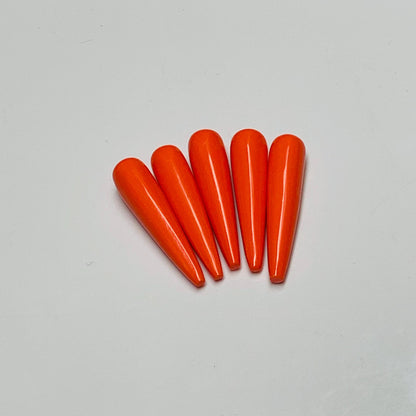 1 Pair Red Coral Smooth Drop Shape Gemstone, Handmade Matching Pair beads, Coral Matched Drops Pairs Jewelry Making Supplies" Size - 7x30mm