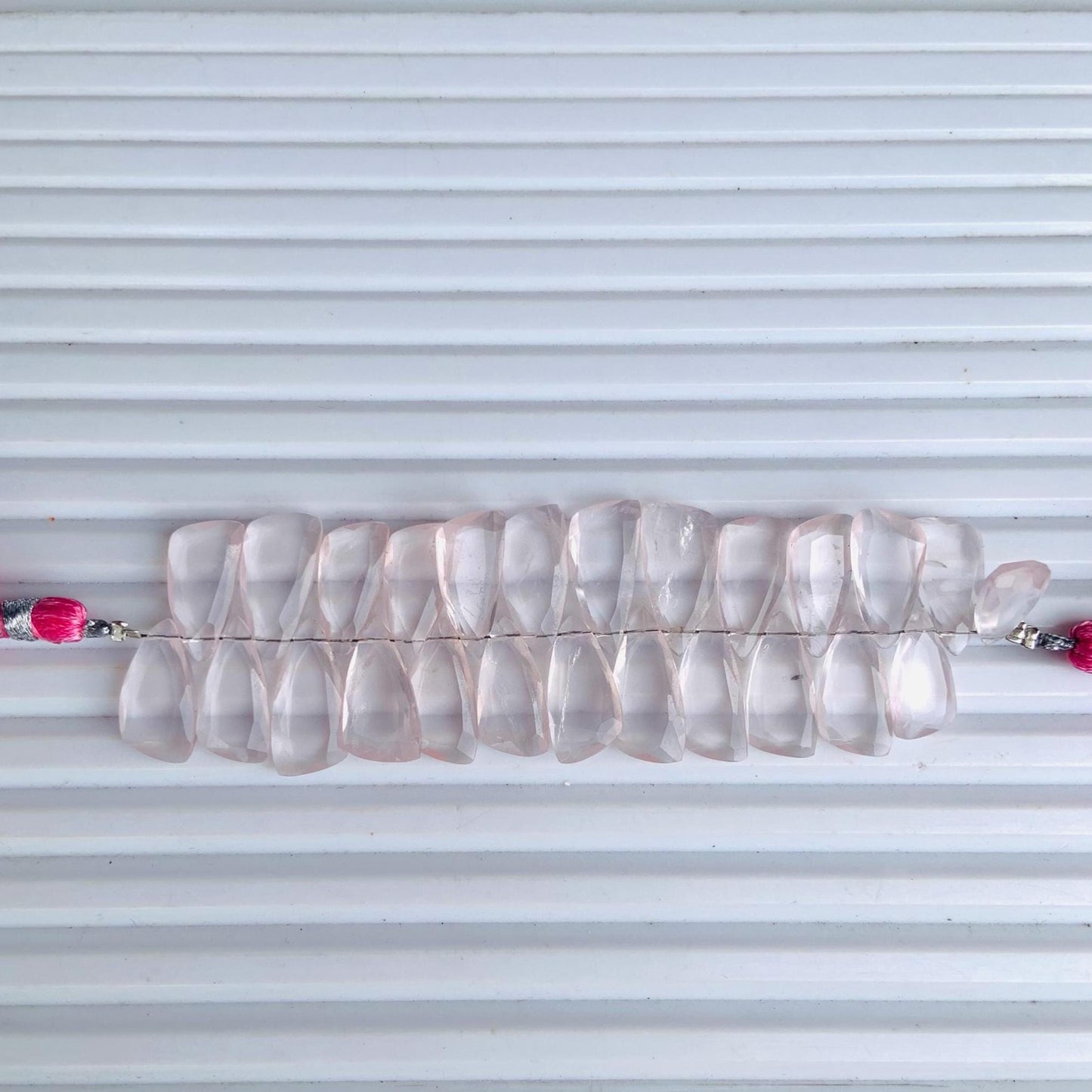 4 Inches Natural Rose Quartz Sail Crown Cut Gemstone Side drill Beads, Fancy shape Gemstone Briolette Size 8x16mm to 9x18mm gift for her