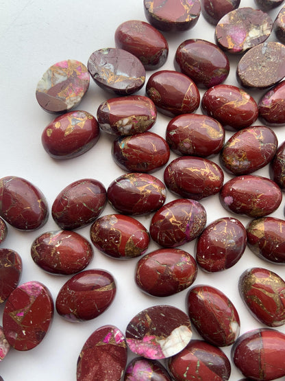 Natural Oyster Copper turquoise Smooth Cabochon Gemstone Oval Shape Cabochon for jewelry Semi Precious Cabochon for Rings Size 10x14mm