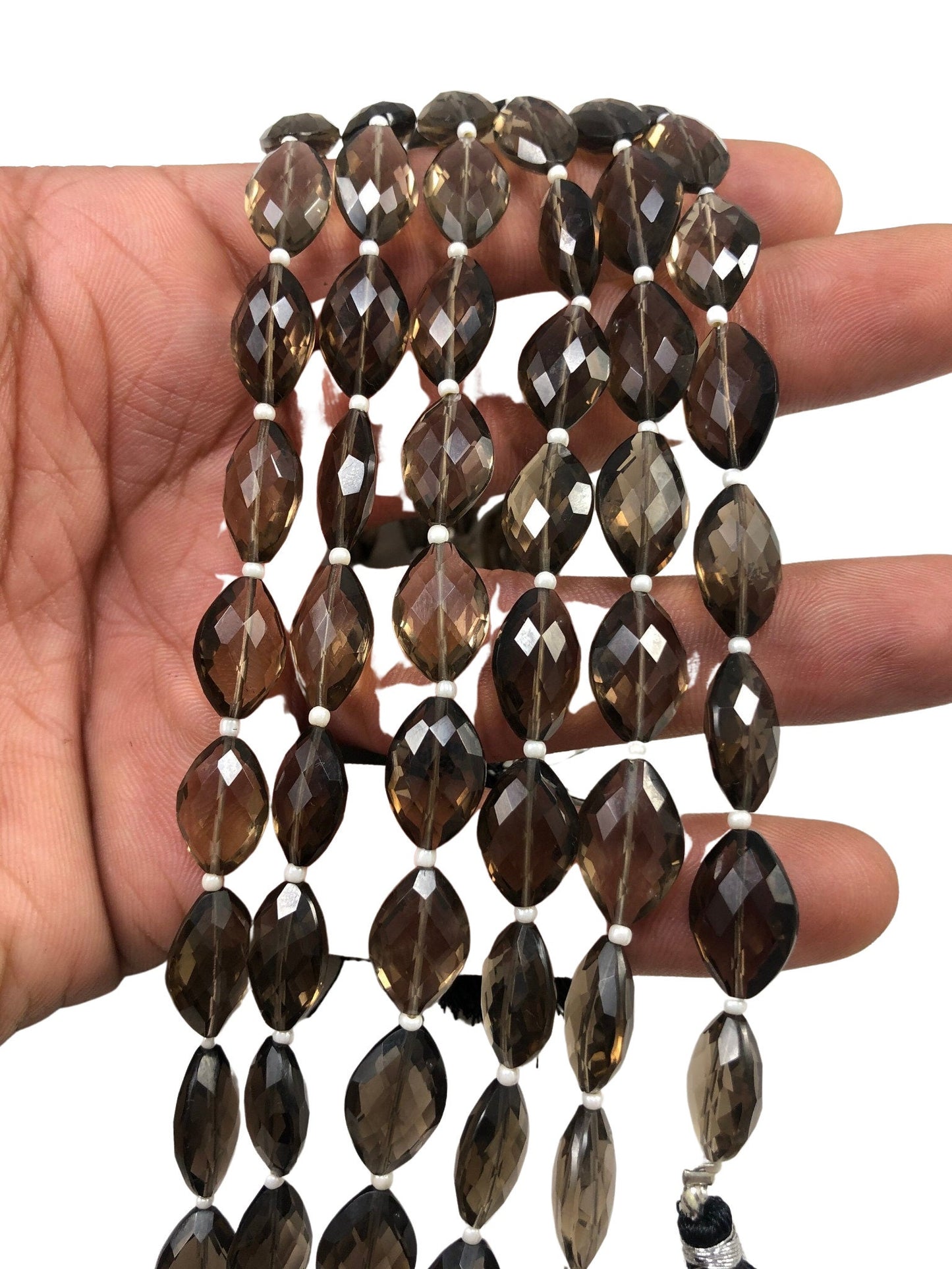 Natural Smoky Quartz Marquise Gemstone  Beads Facetted Beads Briolette Marquise shape , jewelry supplies 10mmX14mm SKU-BBI863