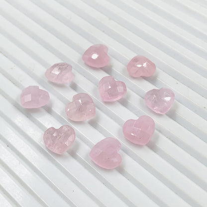 Natural Morganite Hand Carved Heart Shape Loose Gemstone Beads, Carved Heart Shape Gemstone Briolette Size 10mm