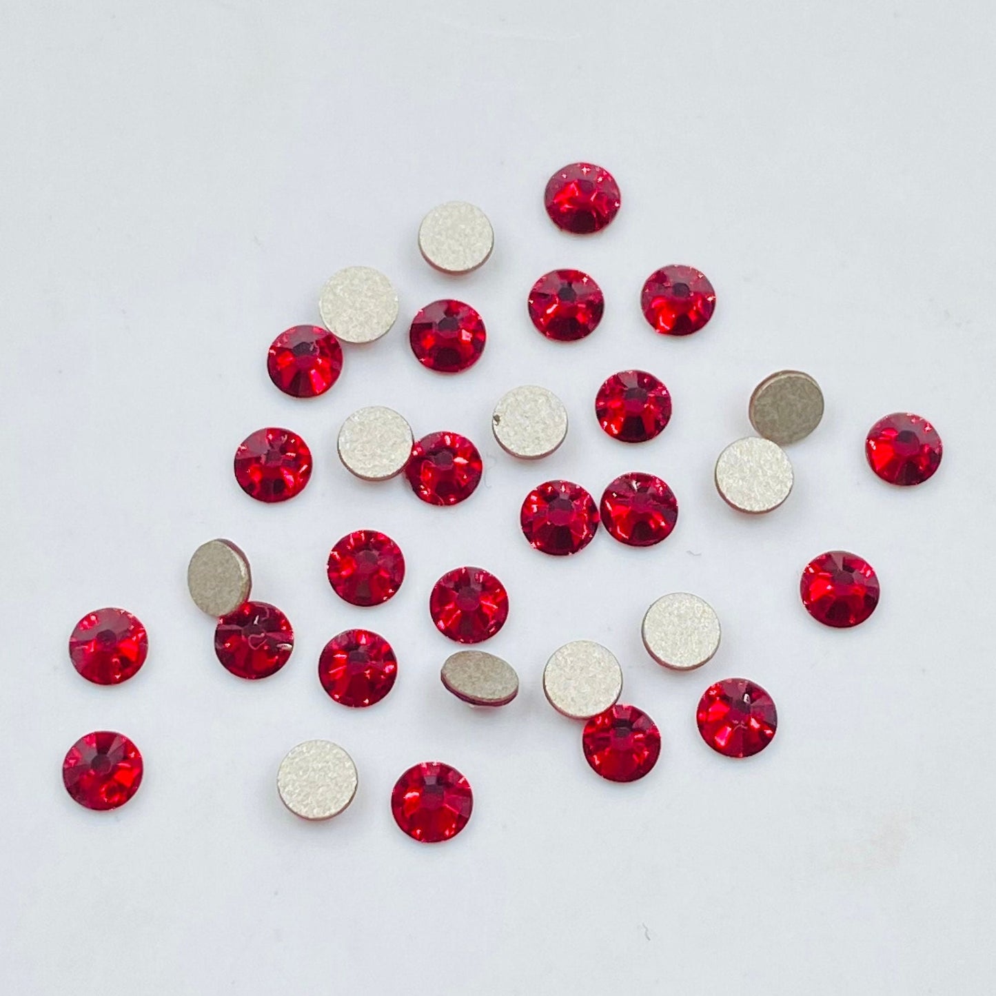 Premium Indian Siam Rhinestones Swarovski 2058, Crystal Flatback No-Hotfix Rhinestones (ss5, ss7, ss9) Nail Art Stone For Making Jewelry