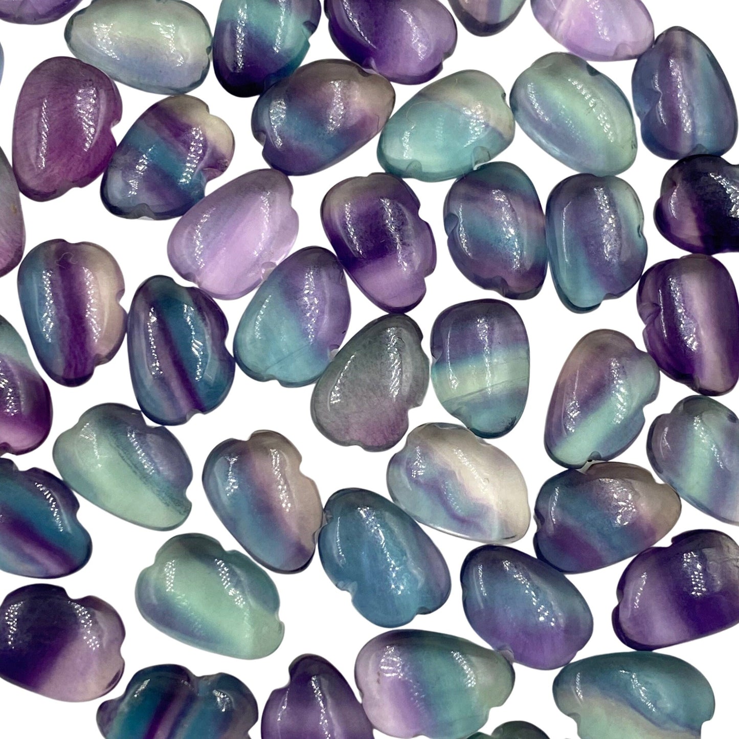 Natural Multi Fluorite Cloud Shape Gemstone Beads , Smooth Cloud Shape Gemstone , Hand Carved Gemstone , Cloud Earrings , SKU -BBI1115