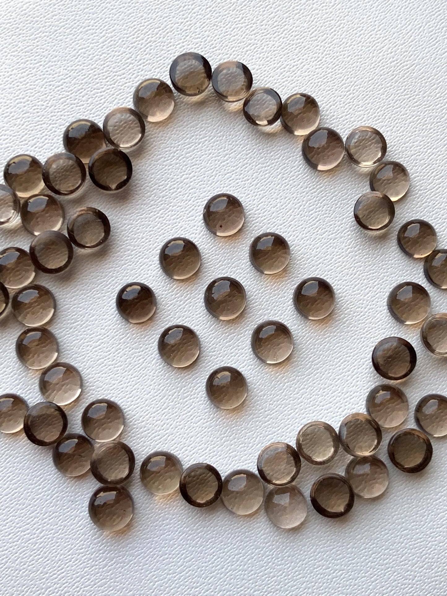 Natural Smoky Quartz Smooth Round Gemstone Cabochon, CALIBRATED Loose Stone Cab, Round Jewelry Making Cabochons Semi Precious Cabochons