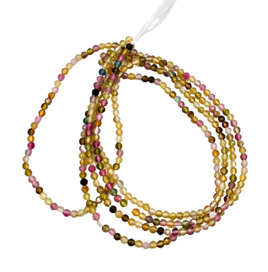 Natural Multi Tourmaline 2.5mm Rondelle Beads 2 Strands 14 Inch
