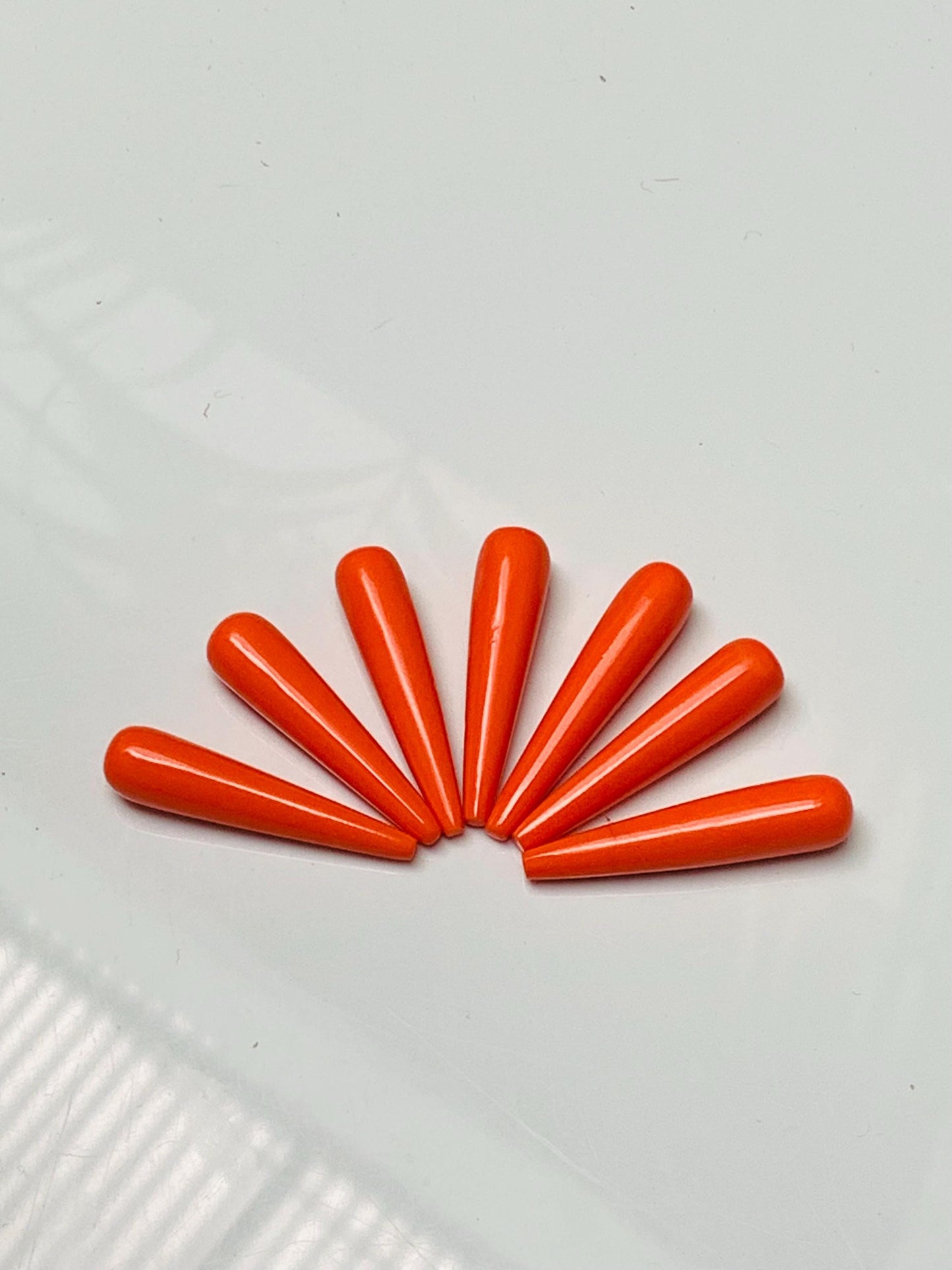 1 Pair Red Coral Smooth Drop Shape Gemstone, Handmade Matching Pair beads, Coral Matched Drops Pairs Jewelry Making Supplies" Size - 7x30mm