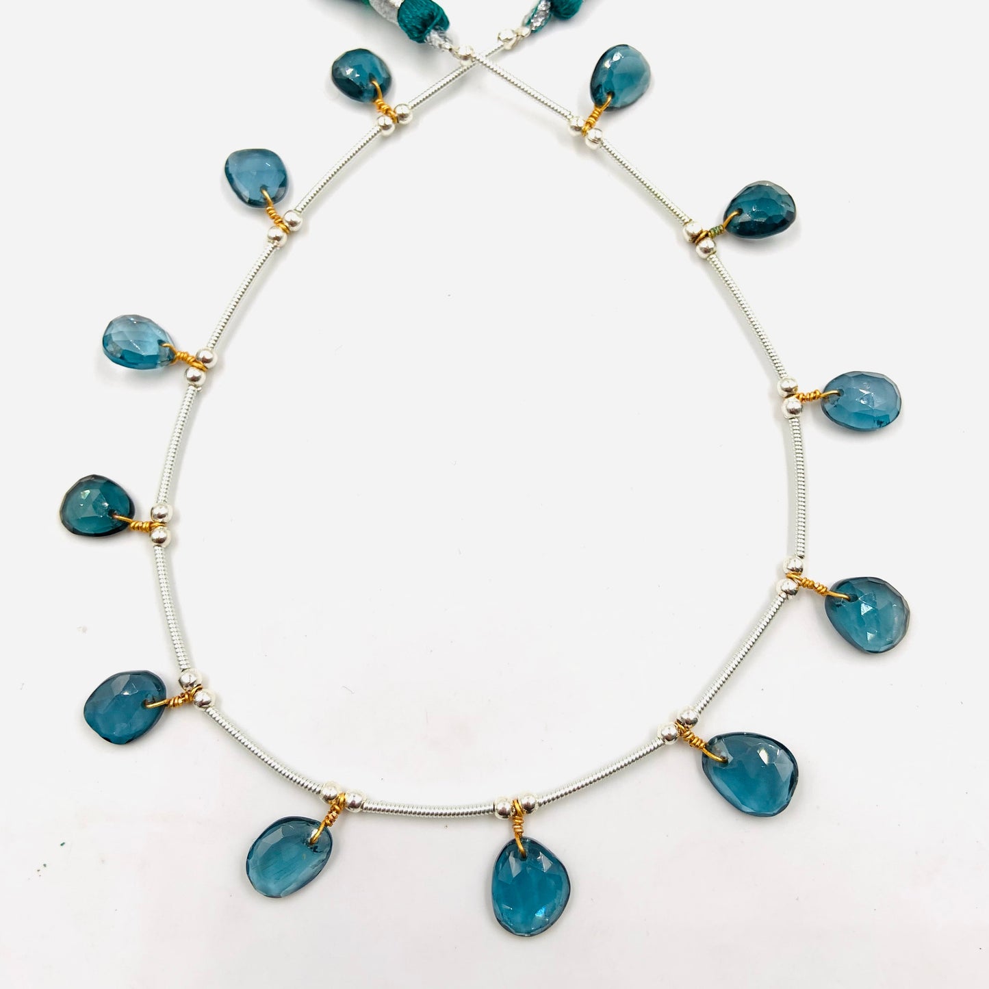 Natural Blue Kyanite Rose Cut Cabochons | Free Form Faceted Flat Back Gemstones