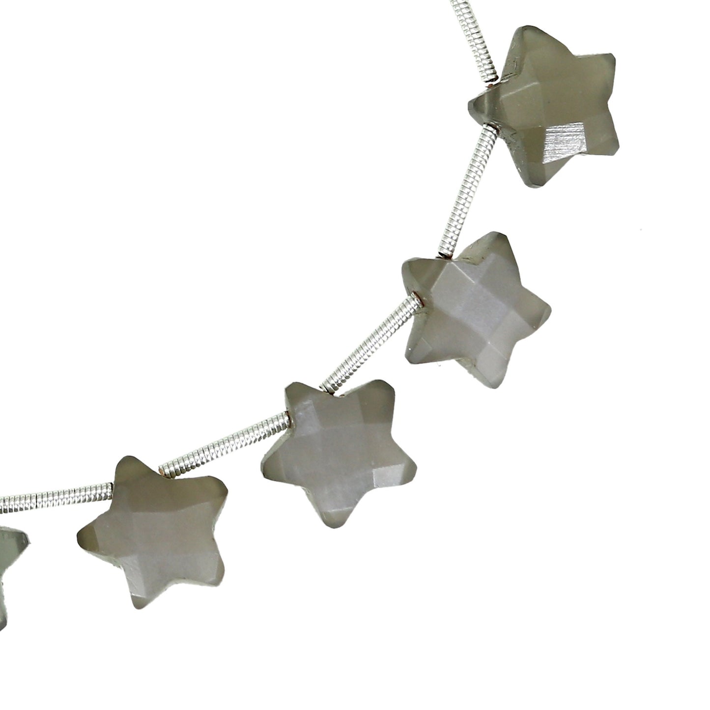 14 pcs Natural Grey Moonstone Faceted Star Gemstone Beads, 12mm Carved Star jewelry , star shape earrings , Gemstone Jewelry BBI131