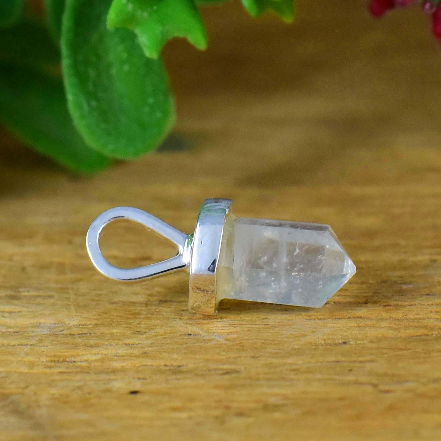 Rainbow moonstone pendant, Crystal Pencil Necklace, Dainty Silver Necklace For Her, Birthstone Pendant, Minimalist Pendant, P-0003