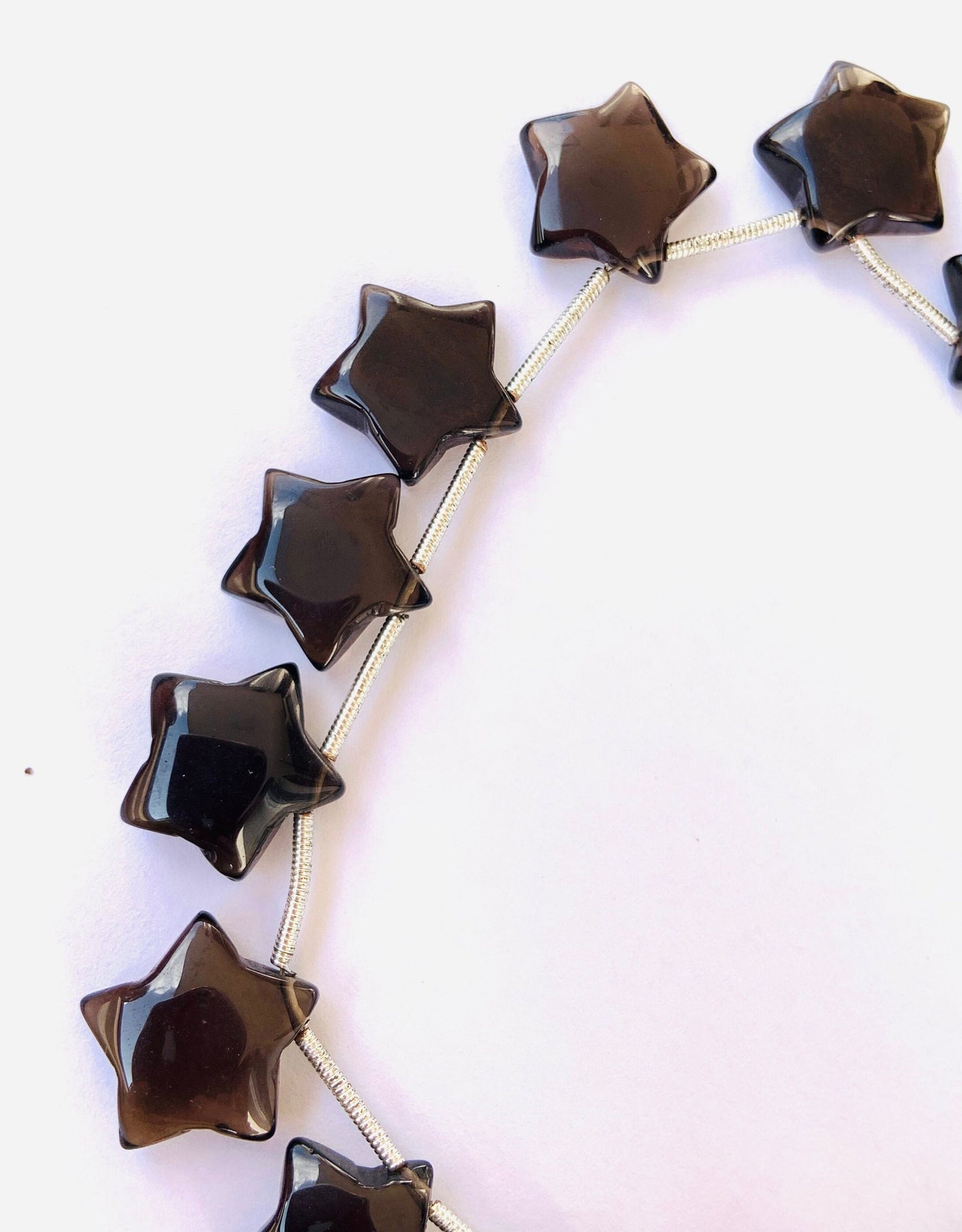 15 Pieces Natural Smoky Quartz Smooth Star Shape Briolette, Star Shape Gemstone For Jewelry, Star Shape Briolette, Size 14mm BBI127