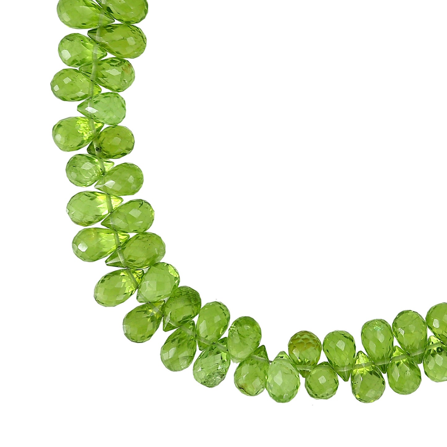 AAA+ Peridot Teardrop Briolette Beads | 5x7mm to 5X8 Drops | Natural Peridot Semi Precious Gemstone Faceted Teardrop for Jewelry BBI826