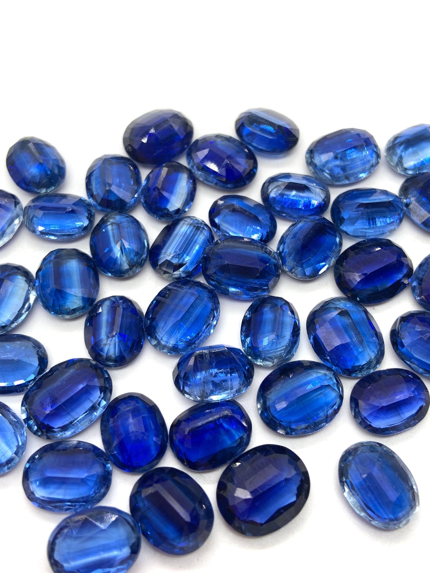 Natural kyanite Faceted Cut Gemstone Oval Shape Cabochon Kyanite Cut for jewelry making Semi Precious Blue Kyanite Stone gift for her