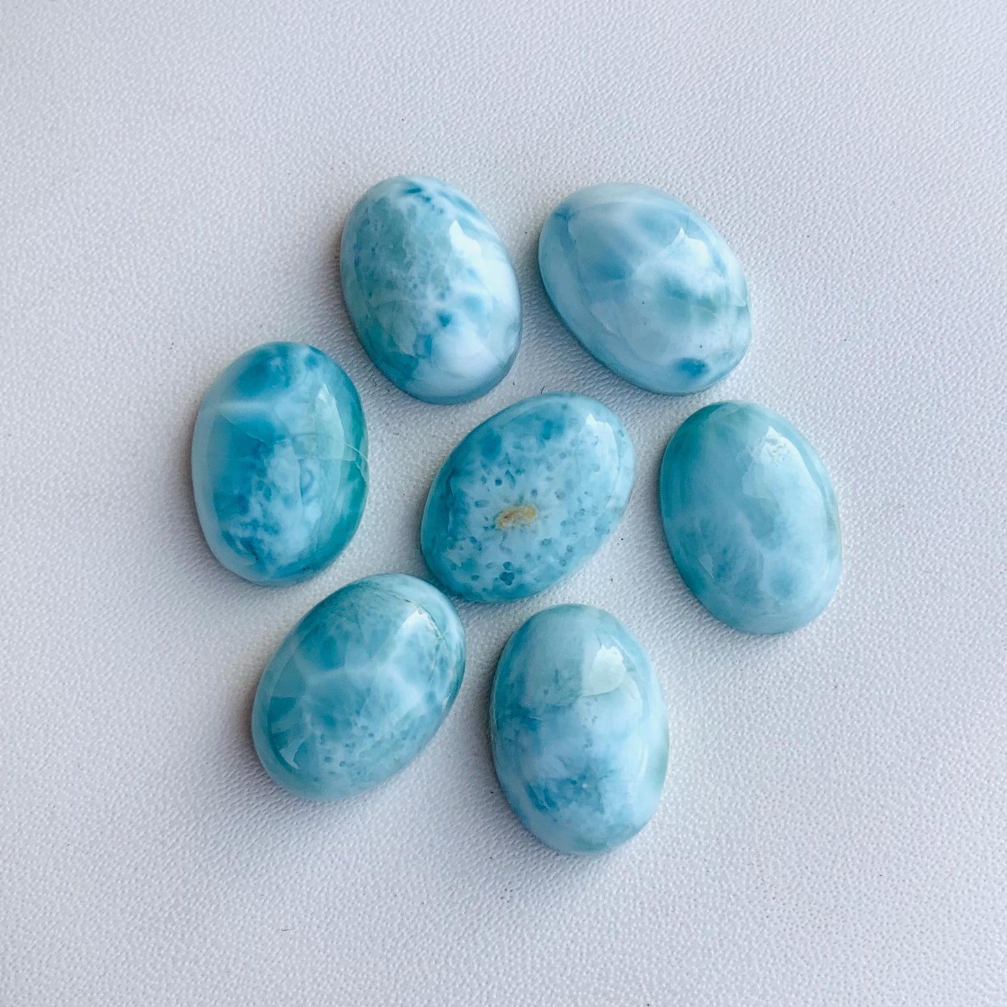 Natural Larimar Smooth Oval Shape Gemstone Cabochon, CALIBRATED Loose Stone Cab, Oval Jewelry Making Cabochon Semi Precious Cabochons