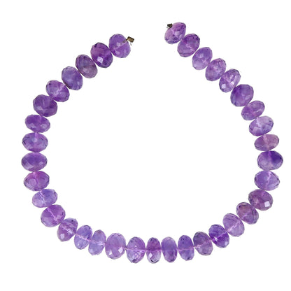 Natural Amethyst Faceted Rondelle Beads 8" Strand