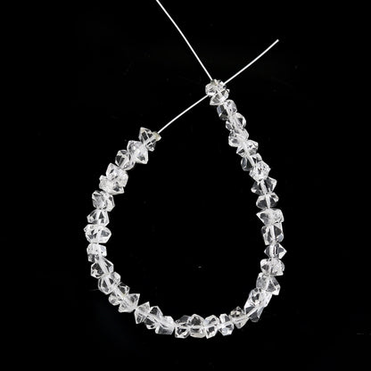 Clear White Herkimer Diamond Quartz Nuggets, 5-6mm Natural Double Terminated Clear Quartz Crystals, Small Herkimer Rough Stone SKU- BBI860