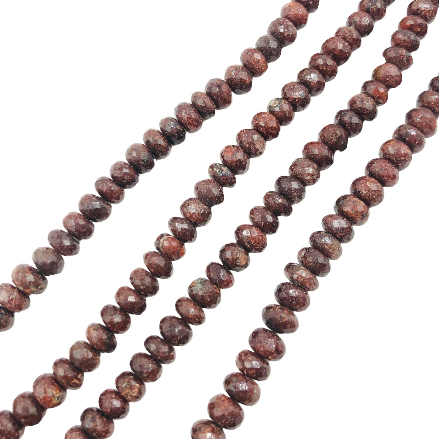 AAA Natural Brown Jasper Beads | 6–7mm Faceted Rondelle Gemstone