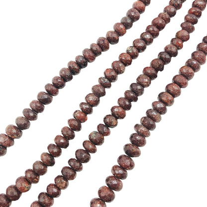 AAA Natural Brown Jasper Beads | 6–7mm Faceted Rondelle Gemstone
