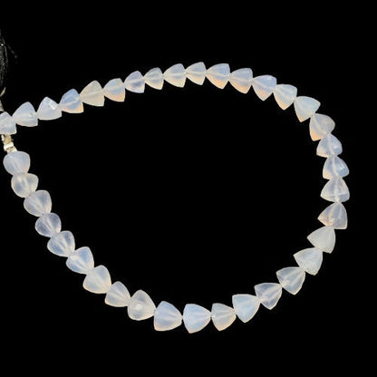Natural Blue Lace Agate Faceted Trillion Briolette Beads