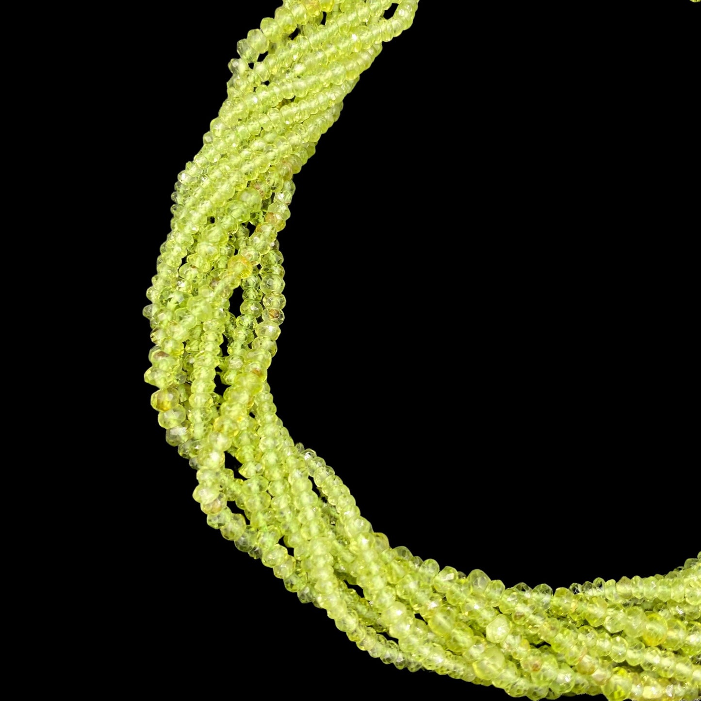 Quality Natural Peridot Faceted Rondelle Gemstone beads, Gemstone Faceted Round Beads, Rondelle Beads, 3mm 13 " Inch SKU - BBI558