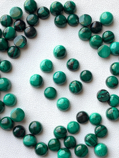 Natural Malachite Smooth Round Gemstone Cabochon, CALIBRATED Loose Stone Cab, Round Jewelry Making Cabochons Semi Precious Cabochon for ring