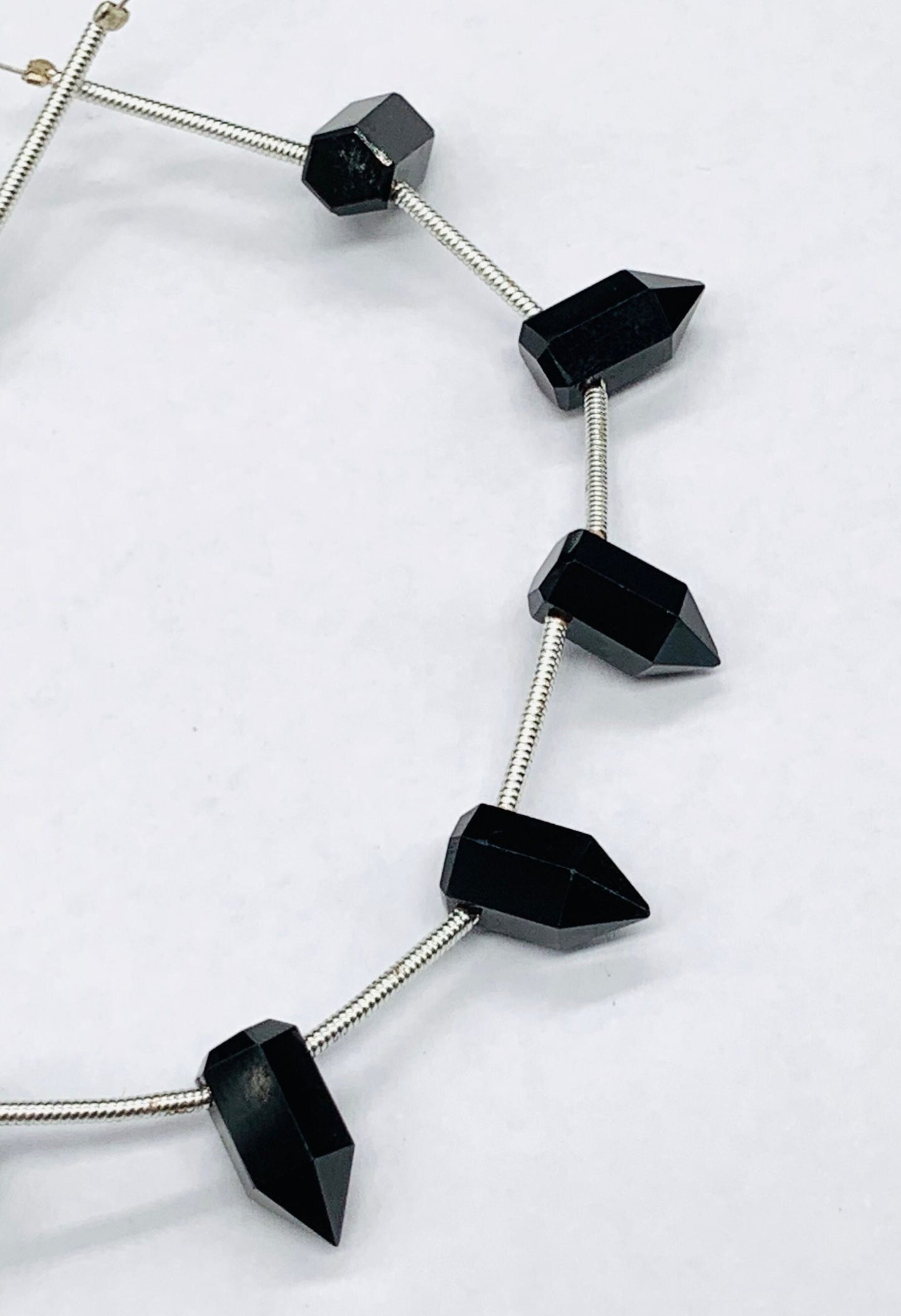 10 Pcs Black Onyx & Faceted Amethyst Beads 6x12mm | Natural Gemstone Necklace