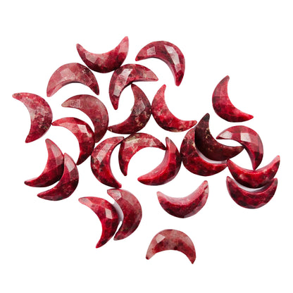 2 Pieces Natural Thulite crescent Moon shape gemstone, carving gemstone, hand carved briolette moon shape gemstone jewelry, size 7x16 mm