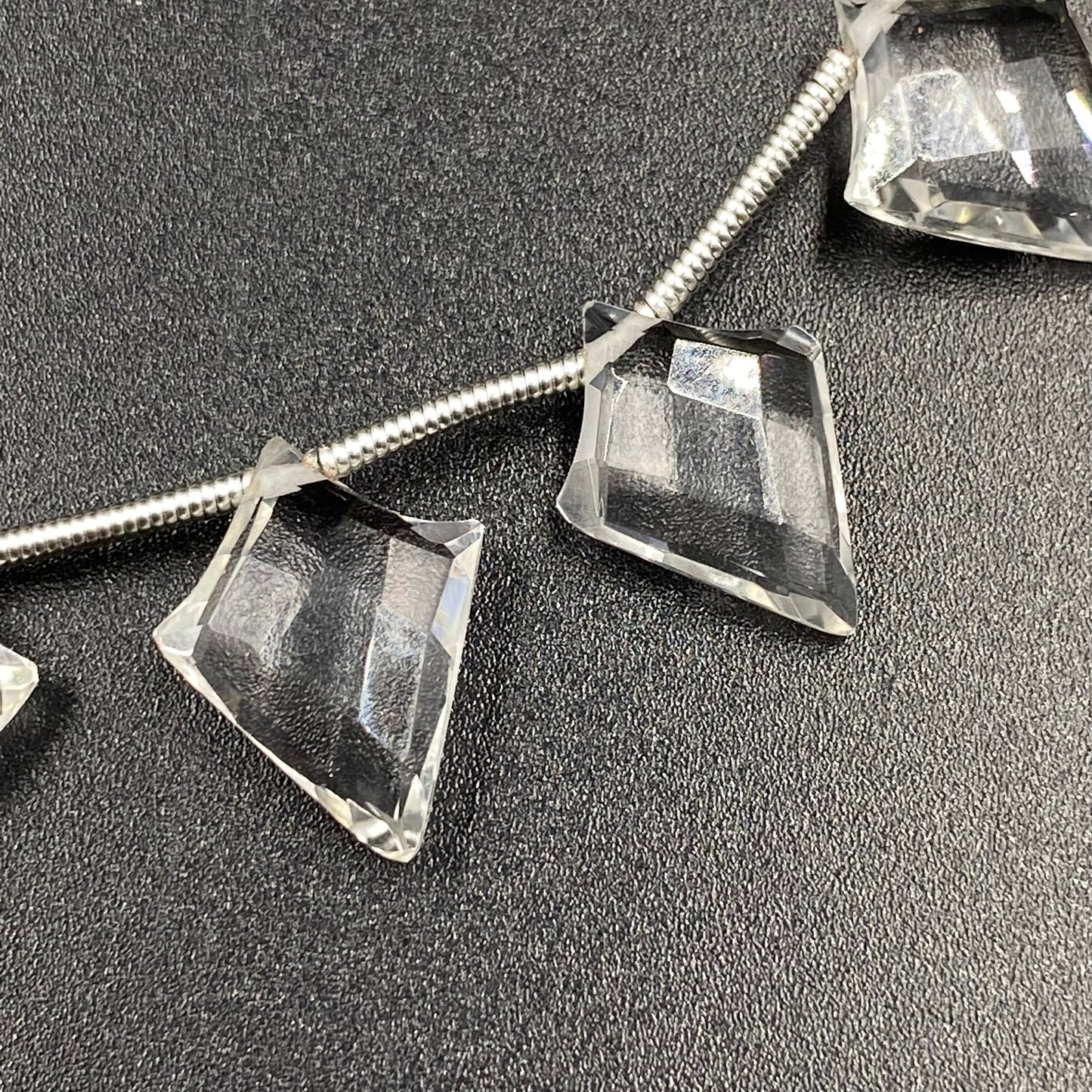 Quality 100% Natural Crystal Quartz Faceted Slanted Fancy Kite Shape Gemstone Beads, Crystal Quartz Gemstone,Jewelry Idea. 9mmX14mm BBI880