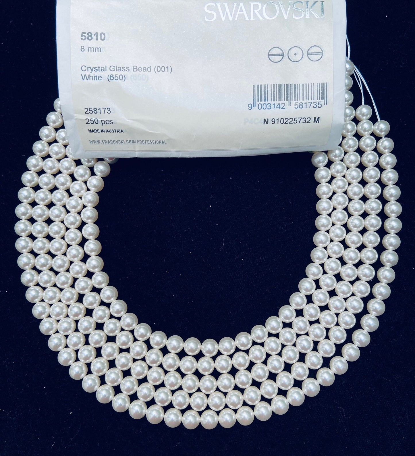Natural Crystal White Swarovski Pearl Beads 2mm–12mm