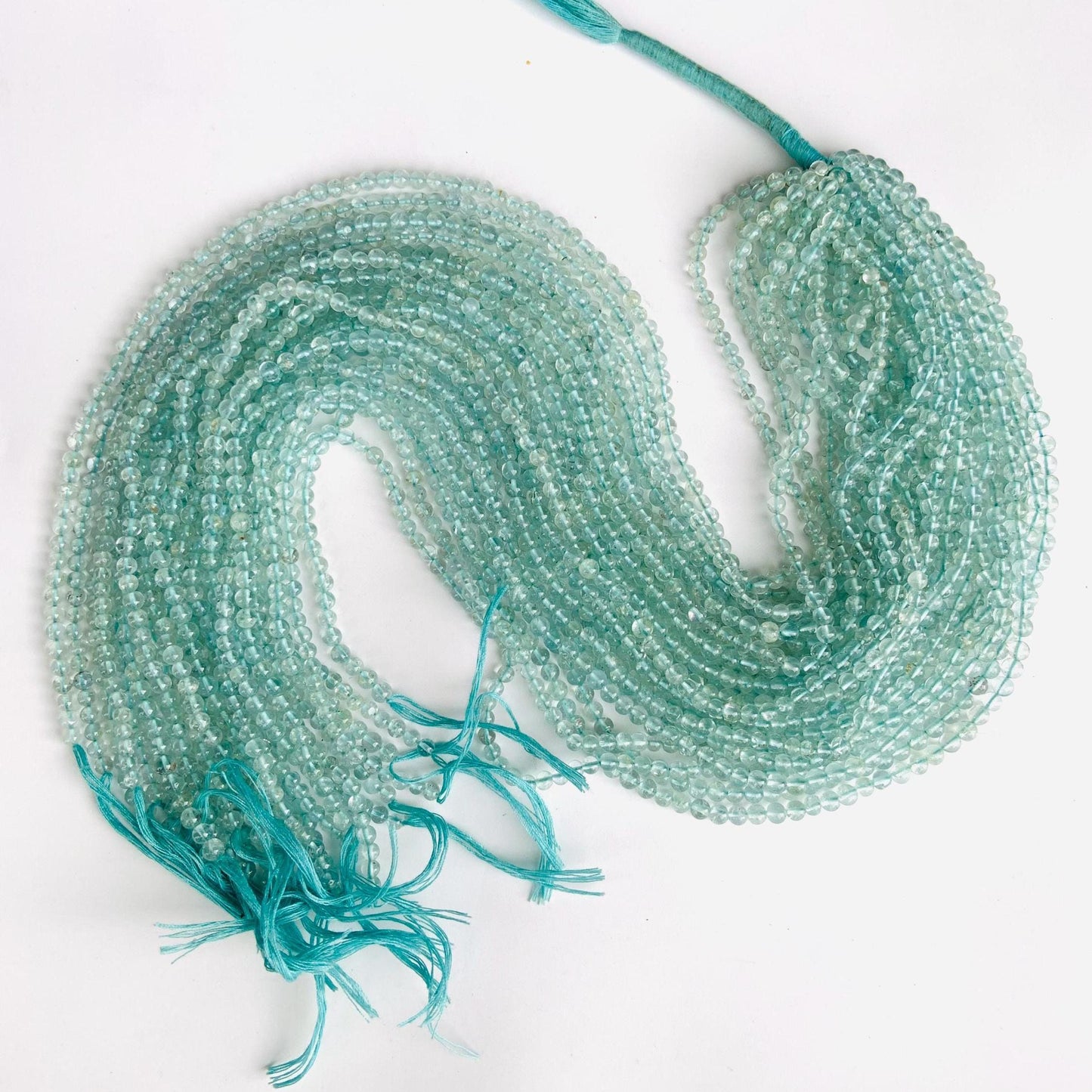 Natural Aquamarine Smooth Rondelle Briolette Beads 14 Inch Gemstone Strand