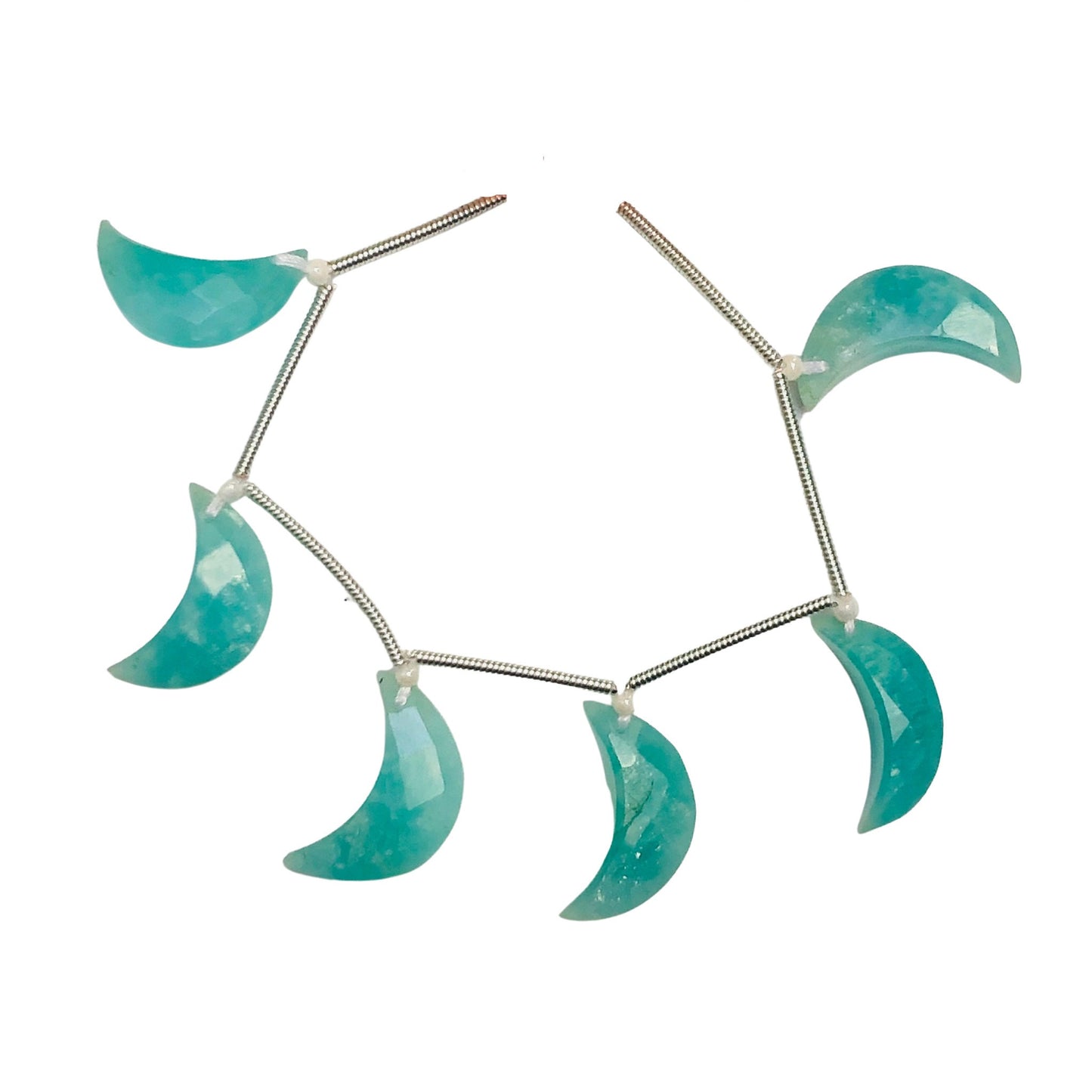6 Pieces Natural Amazonite Gemstone, Crescent moon shape gemstone, carving gemstone, natural gemstone, moon shape gemstone, size 7x16 mm