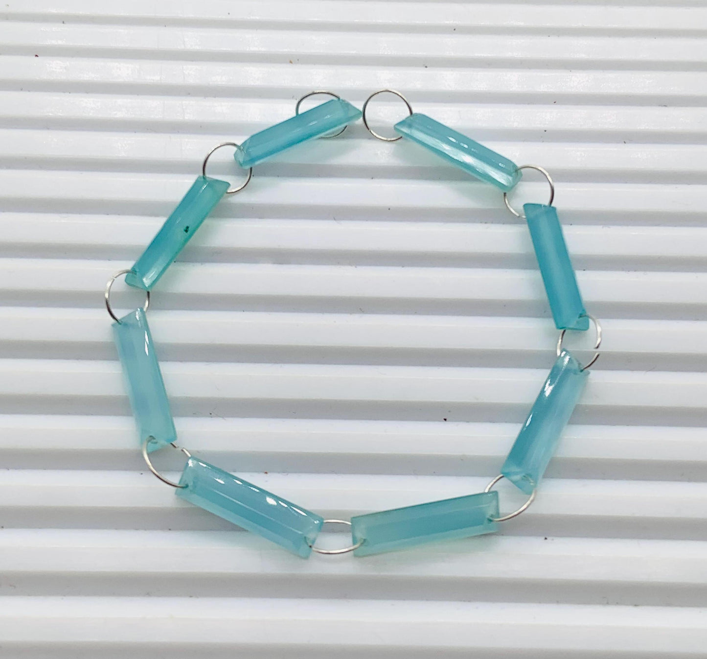 10 Pieces Natural Aqua Chalcedony Baguette Step cut Faceted Gemstone beads Size 20X6X4mm Gift for her Both Side Face Drill Gemstone BBI1129