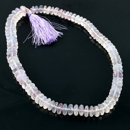 Natural Lavender Quartz Flat Rondelle Faceted Gemstone Briolette , Purple Blue Lavender Quartz Jewelry Beads , 9mm-13mm 15 inch SKU- BBI551