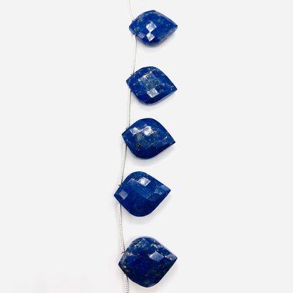 Lapis Lazuli Faceted Fancy Cut Briolettes 10pcs – Carved Side Drill Gemstone Beads