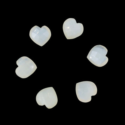 2 Pieces Natural White Moonstone Faceted Heart Shape Gemstone, Size 10mm, Hand Carved Briolette Beads, Loose Stone For Jewelry, SKU-BBI309