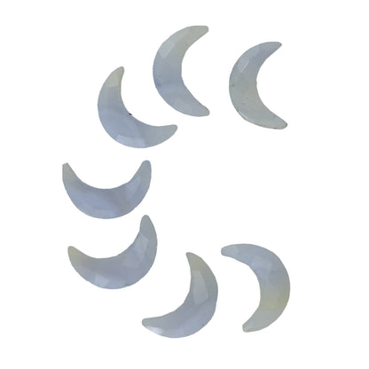 2 Pieces Natural Blue Lace agate Moon, Crescent moon shape gemstone, carving gemstone, natural gemstone, moon shape gemstone, Size 7x16 mm