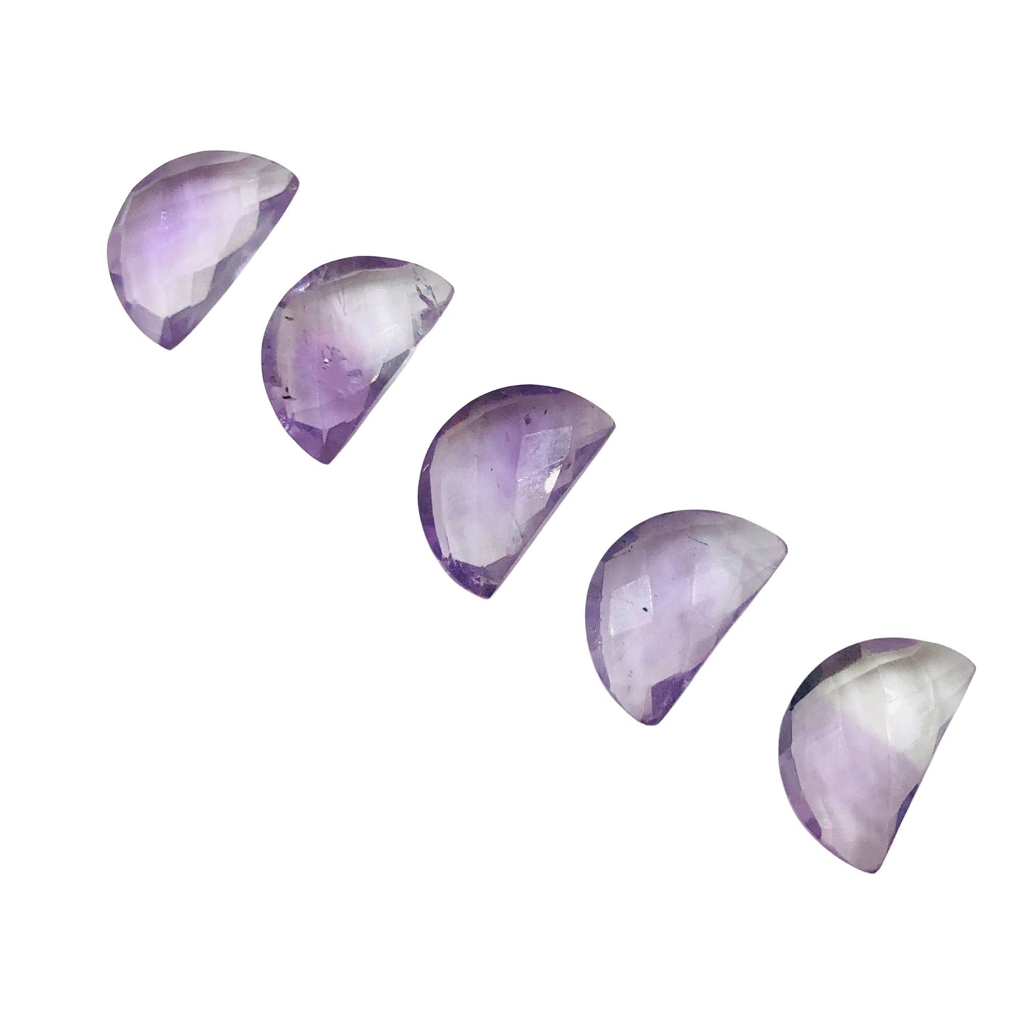2 Pieces Natural Pink Amethyst D" Shape Gemstone, Size 10mmx16mm, Half Moon Shape Gemstone , Earring Components, Loose Gemstone, SKU-BBI221