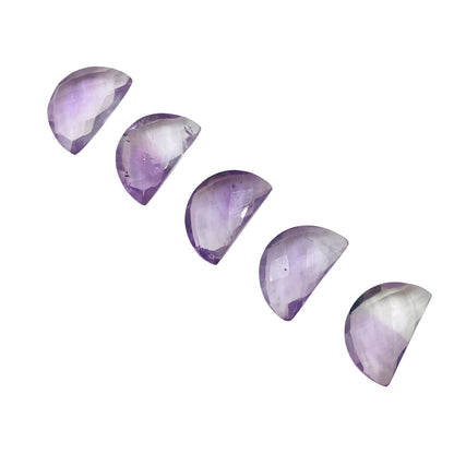 2 Pieces Natural Pink Amethyst D" Shape Gemstone, Size 10mmx16mm, Half Moon Shape Gemstone , Earring Components, Loose Gemstone, SKU-BBI221