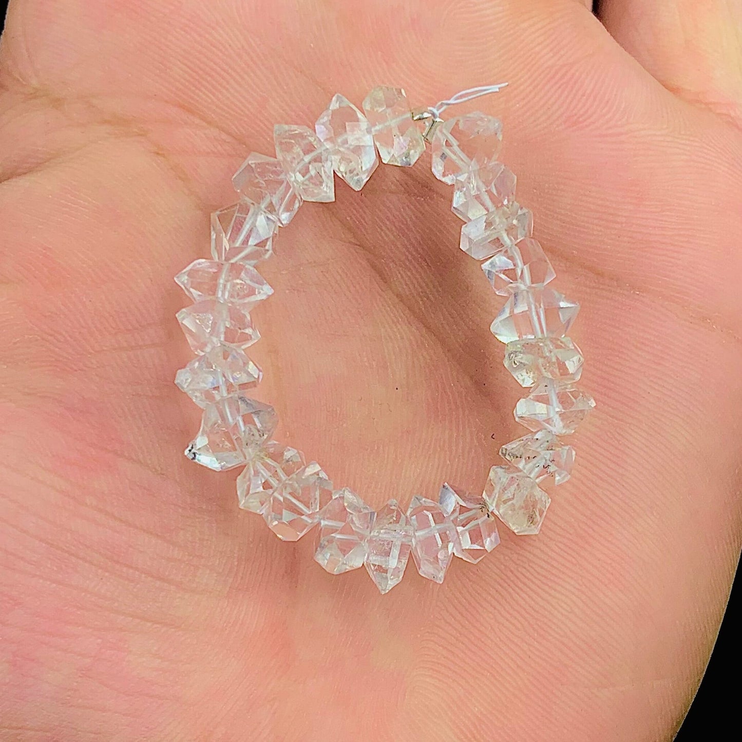 Clear White Herkimer Diamond Quartz Nuggets, Natural Double Terminated Clear Quartz Crystals- Small Herkimer Rough Stone SKU- BBI860