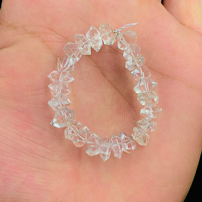 Clear White Herkimer Diamond Quartz Nuggets, Natural Double Terminated Clear Quartz Crystals- Small Herkimer Rough Stone SKU- BBI860