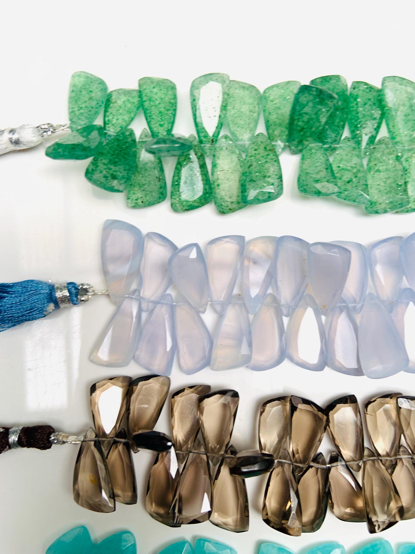 Natural Mix Gemstone Sail Crown Cut Briolette Beads