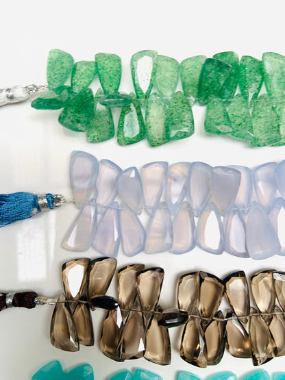 Natural Mix Gemstone Sail Crown Cut Briolette Beads