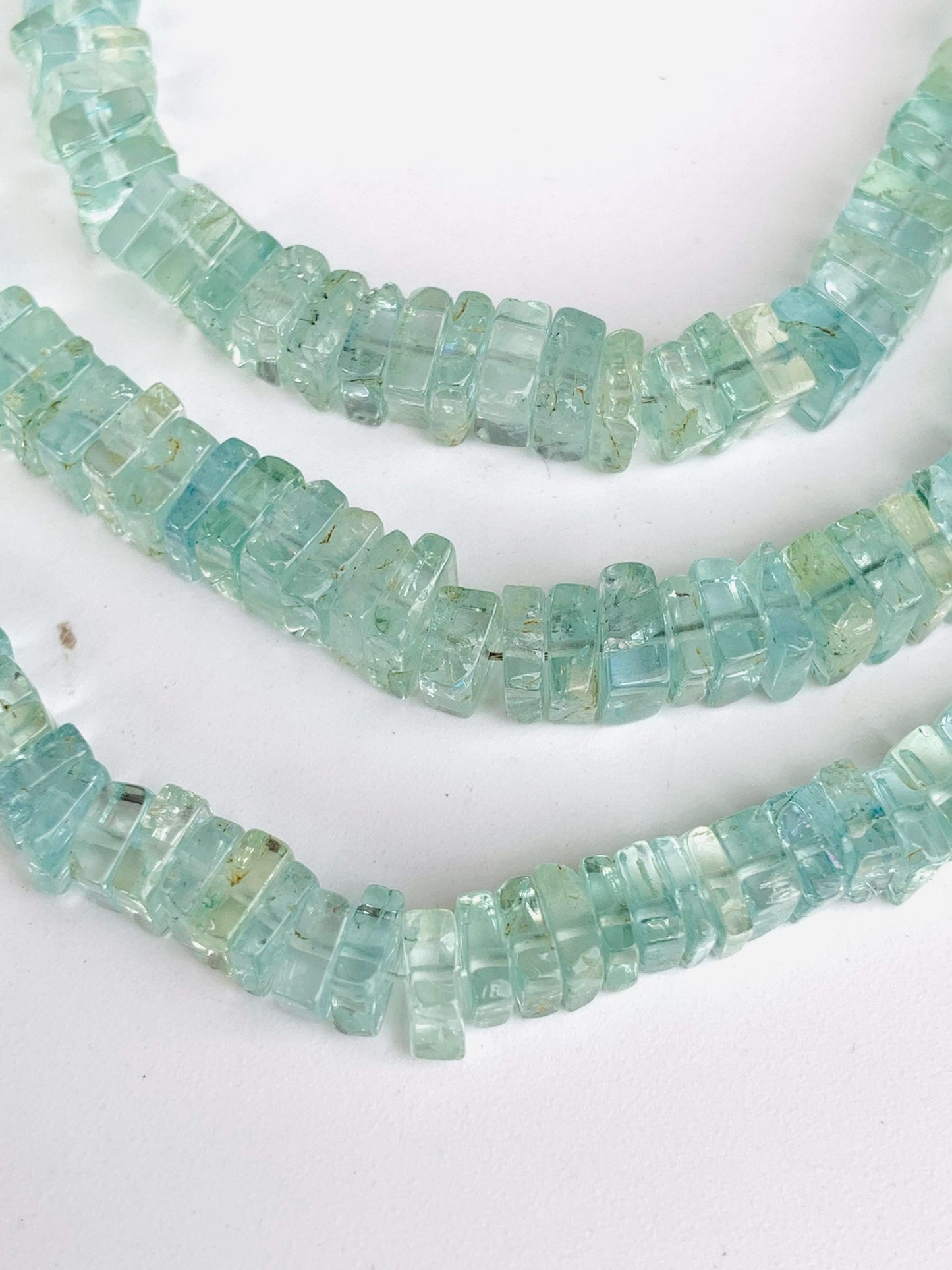 Natural Aquamarine 6mm Faceted Square Briolette Chicklet Beads for Jewelry Making Gift for Her