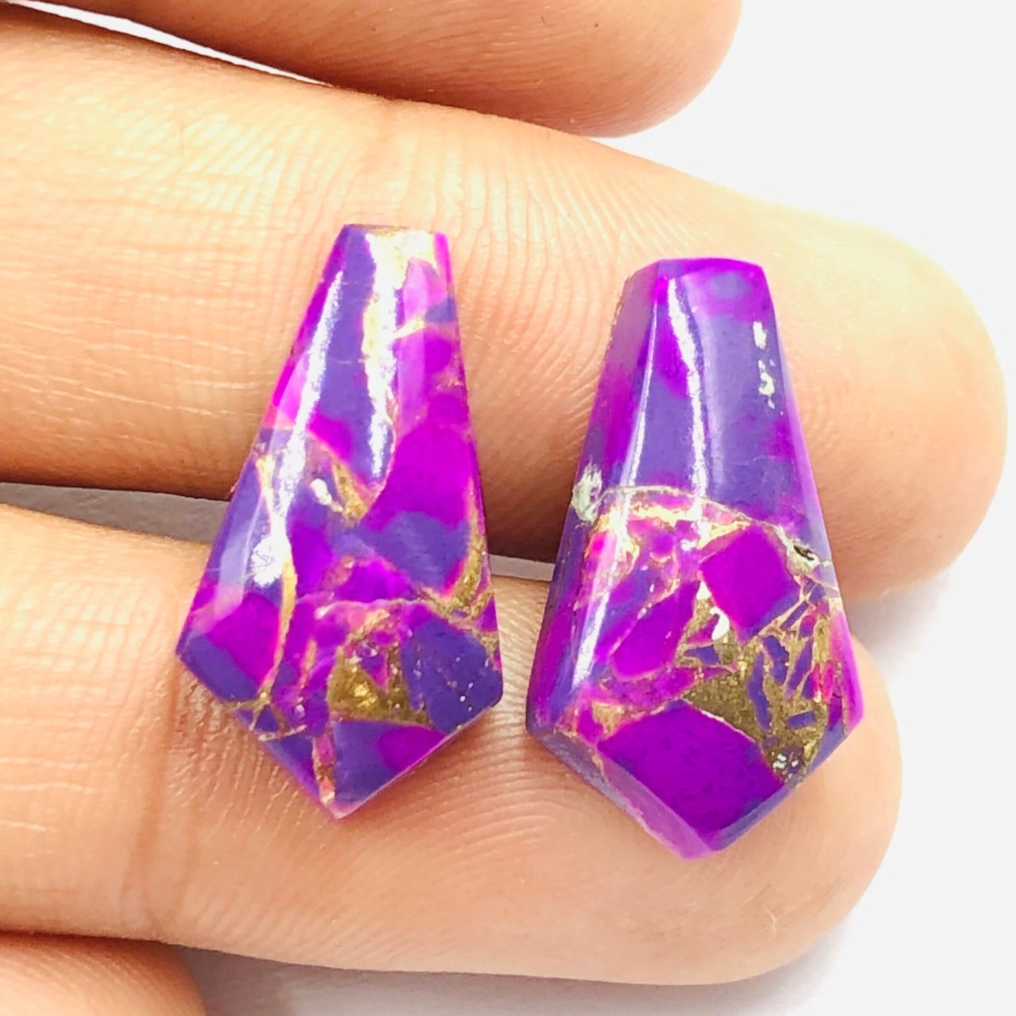 1 Pair Purple Copper Turquoise Smooth Kite Shape Gemstone, Size 10X18mm, Matching Pair Briolette, Earring Making Gemstone , SKU - BBI1018