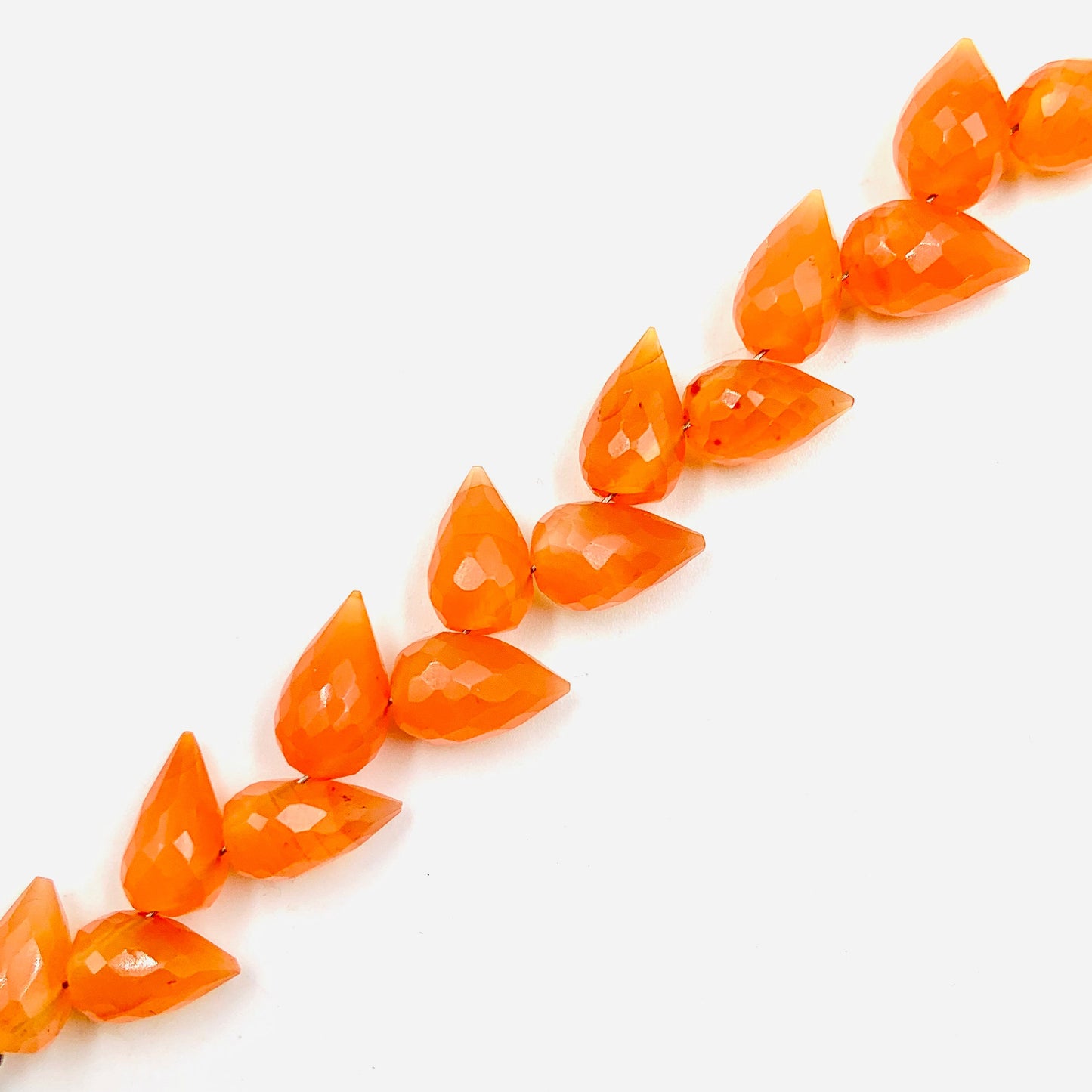 Faceted Carnelian Buds Briolette Beads 5-6x9-10mm