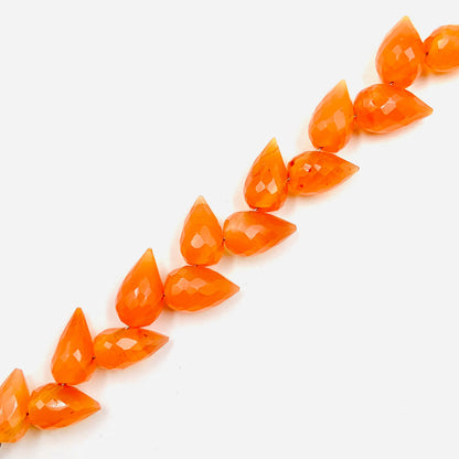 Faceted Carnelian Buds Briolette Beads 5-6x9-10mm