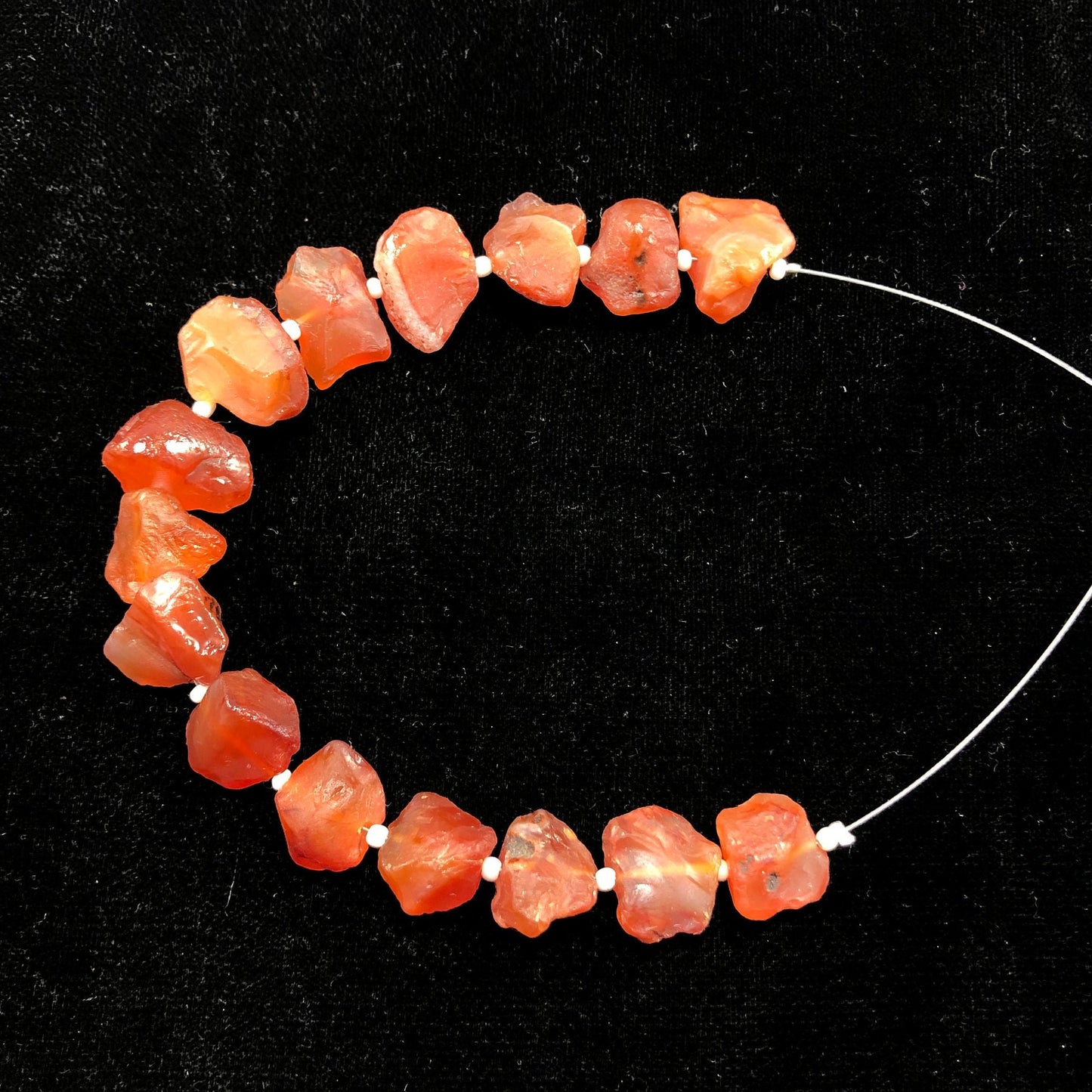 15 pcs Raw Carnelian Crystal Stones Center Drill Rough Healing Stones for Jewelry