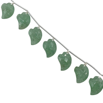 10 Pieces Natural Green Aventurine Gemstone, Faceted Mango Shape Beads Briolette, Fancy Carved Face Drill Strand, Size 12x16mm, SKU- BBI970