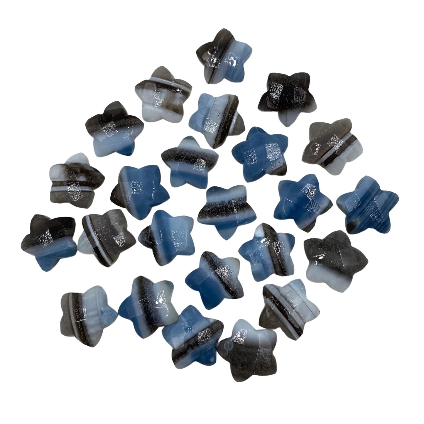 2 Pieces Natural Shaded Blue Opal Faceted Star Shape Gemstone, Hand Carved Star Briolette, Size 12mm, Jewelry Supplies, SKU-BBI143