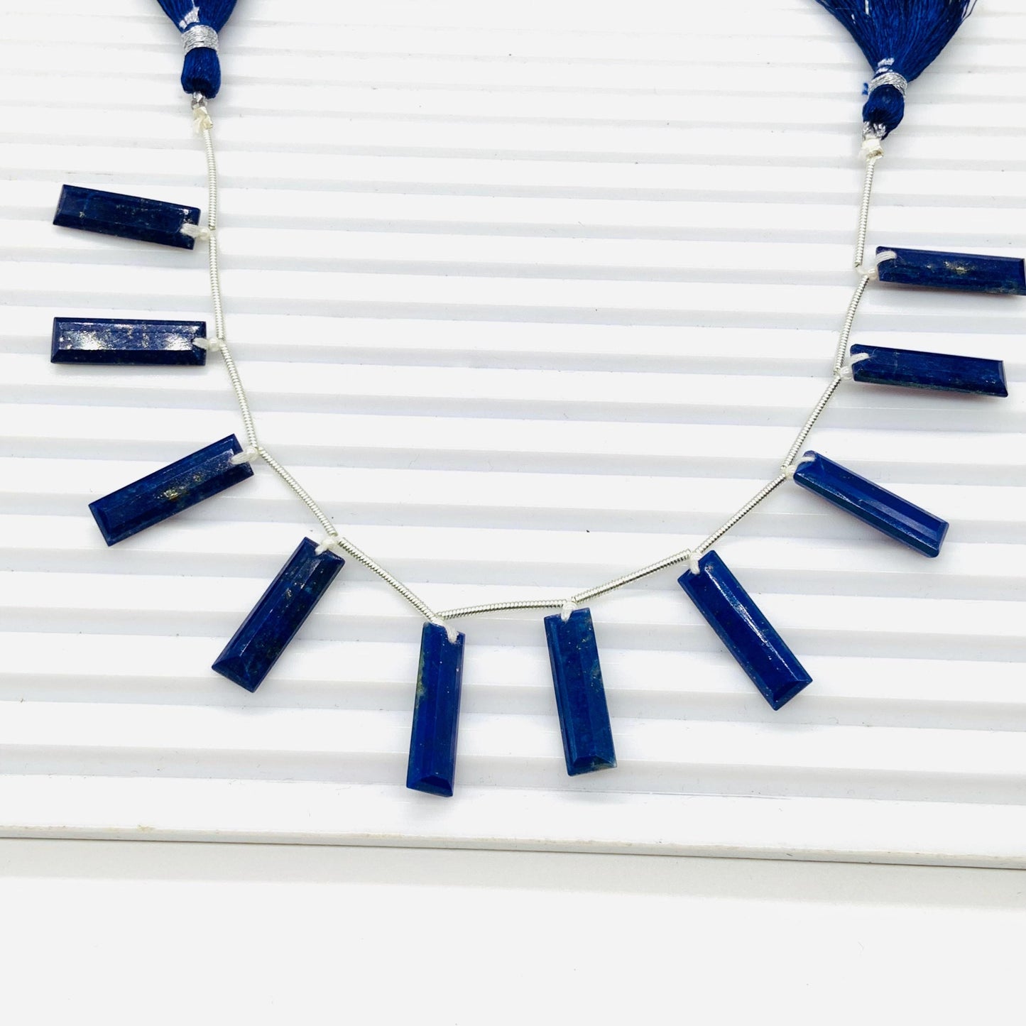 Natural Lapis Lazuli Baguette Step Cut Faceted Beads 20x6mm Gemstone 10pcs